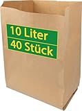 Bio-Kompostbeutel aus Kraftpapier, 10 Liter, 27 x 20 cm, 40 Stück, braun,...