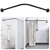 L-förmige Duschvorhangstange, einstellbare Eck-Duschstange (60-101cm x...