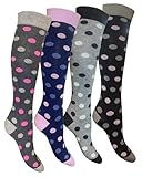 CriCri Socks 4 Paar Kniestrümpfe Damen-Socken aus warmer Baumwolle,...