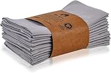 mon Bijou® Stoffservietten Grau 12er Set – GOTS Bio-Baumwolle – Waschbare...