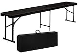 AMANKA 300kg Bierbank - 184x30x43 Rattan-Optik Wetterfest Klappbar Kunststoff...