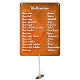 Fiada Rost Schild Wetterstein Lustig Wetterstation für Stein 26,5 x 20 cm...