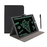 LCD -Tablet für Erwachsene, 12 -Zoll -Vollbild -Zeichnungstablette, Elektrisches Handschriftenpad, Wiederverwendbares Löschen Digitaler Notizblock mit Stift, Pu Case