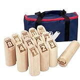 JacMok Numbered Toss -Wurfspiel - Wikingerspiel – Nummern Bowling mit...