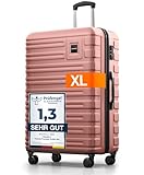 Travely Polycarbonat Koffer Groß 77cm XL - 100L Innenvolumen - 158cm Gurtmaß,...