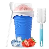 Herbst Slushy Maker Becher 500ml Silikon Squeeze Cup mit Strohhalmlöffel Slush...