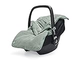 Jollein Fußsack Basic Knit Forest Green - Für Babyschale Kinderautositz Gruppe...