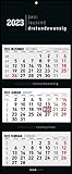 3-Monatskalender Black 2023 - Büro-Kalender 33x80 cm (geöffnet) - faltbar -...
