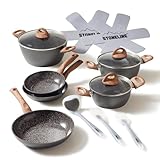 STONELINE Ceramic Keramikpfanne Töpfe Set 14 teilig 18/20/24cm Töpfe Pfannen...