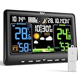 LIORQUE Wetterstation Funk mit 1 Außensensor Innen und Außen Funkwetterstation...