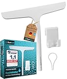 BLUMBACH® Abzieher Dusche mit Halterung, Duschabzieher weiß 28 cm breit Dusch...