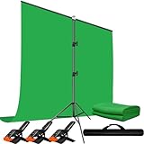 Heysliy Greenscreen mit Ständer 1.5 x 2M, Green Screen mit Verstellbarer...