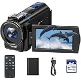 Videokamera 4K, 48MP Camcorder Vlogging Camera für YouTube, 16X Digitalzoom...