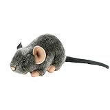 Uni-Toys Kuscheltier Maus liegend 17 cm (30 cm mit Schwanz) grau Plüschtier...