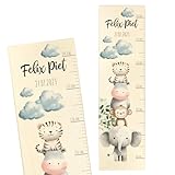 Geschenkfreude Messlatte Kinder personalisert 80-140cm - mit Tieren als...