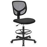 SONGMICS Hocker mit runder Fußstütze, höhenverstellbar, ergonomischer Sitz,...