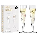 Ritzenhoff 6031004 Champagnerglas 200 ml – Serie Goldnacht Duett F23 – 2x...