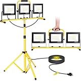 Yofuly Baustrahler mit Stativ 3x70W, LED Strahler Baustellenlampe 21000 Lumen...