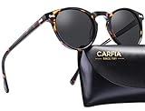 CARFIA Polarisierte Sonnenbrille Herren Männer Fahrenbrille Runden Rahmen mit...