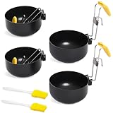 Aoreun Eier-Pochierer, 4 Stück Eierkocher aus Edelstahl, Egg Cooker mit...