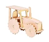 Pebaro 851/1 Holzbausatz Traktor, 3D Puzzle Baufahrzeug, Modellbausatz, Basteln...