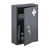 Relaxdays Medizinschrank, abschließbar, 2 Fächer, HxBxT: 32 x 21,5 x 9,5 cm,...