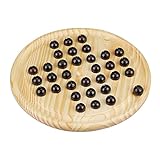 Relaxdays Solitaire Spiel, rundes Spielbrett, 33 Kugeln, Kinder & Erwachsene, 1...
