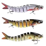 Swavitie 3 Stück Angelköder Barsch Wobbler Hecht Angel Köder Raubfisch Set...