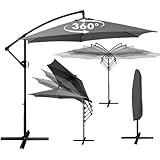 Deuline® ALU Ø300 cm 360 Grad drehbare Ampelschirm Sonnenschirm mit...