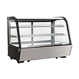 GastroHero Kühlvitrine 160 Liter I Buffet Vitrine +2 °C und +6 °C mit LED I...