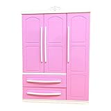 Dreitüriger Moderner Kleiderschrank Für Spielset Für Barbi Möbel Platz Für...