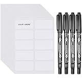 Smivyhp 200 Stück Kleidungs Etiketten Namensaufkleber für Kinder mit 4 Stück...