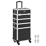 SONGMICS Kosmetikkoffer, Trolley, 4-in-1 Schminkkoffer, groß, Friseurkoffer, 35...