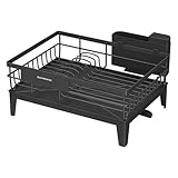 SONGMICS Abtropfgestell Geschirr, Geschirr-Abtropfständer, 360° drehbarer und...