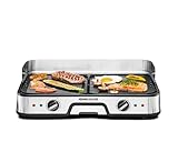 ROMMELSBACHER Tischgrill BBQ 2025, 2 Wende-Grillplatten (geriffelt und glatt),...