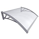 VOUNOT Vordach für Haustür 100 x 80 cm, Überdachung Haustür aus Aluminium...
