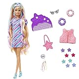 Barbie Totally Hair, Barbie Puppe mit extra langen mehrfarbigen Haaren zum...