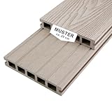 Woodstore24 WoodoMykonos Muster ca. 20 cm - Hellgrau - Bodenbelag Terrasse -...