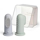 Moonkie Babyzahnbürste Fingerzahnbürste Mundreinigungsset für 3 Monate +, 2...