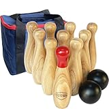 Bowlingspiel aus Holz, Wurfflaschen, Rasen-Spiel für die Familie, Spiel-Set mit...