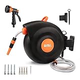 Amazon Brand - Umi Schlauchtrommel Wasser 25M, Wand Schlauchbox, automatisches...