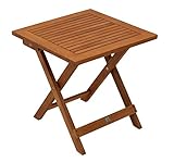 DEGAMO Gartentisch Beistelltisch Java 45x45cm klappbar, Akazie braun geölt,...