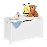 Relaxdays Aufbewahrungstruhe mit Deckel, große Spielzeugtruhe, Kinderzimmer,...