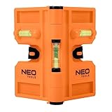 NEO TOOLS Pfostenwasserwaage, mobil, 3 Libellen, 4 Magnete, verstellbar von...