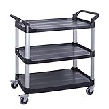 BPT Servierwagen mit 3 Böden Partition Küchenwagen,Tragfähigkeit 200...