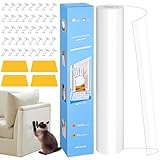 Zaxiva Kratzschutz Sofa Katze, Selbstklebende Kratzfolie 8m x 40cm, Transparent...