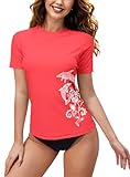 BesserBay Damen UV Schutz Shirt Kurzarm Badeshirt Urlaub Surf Shirt UV...