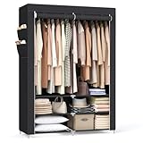 SONGMICS Stoffschrank, Kleiderschrank, 45 x 127 x 176 cm, 2 Hängefächer, mit...