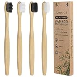 4 Stück weiche Bambus-Mikro-Nano-Zahnbürsten, extra weiche Zahnbürste mit...