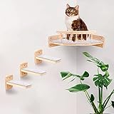 Kletterwand Katzen,Katzen Wand Klettern mit 3-Stufen,Katzentreppe Wand, Katze...